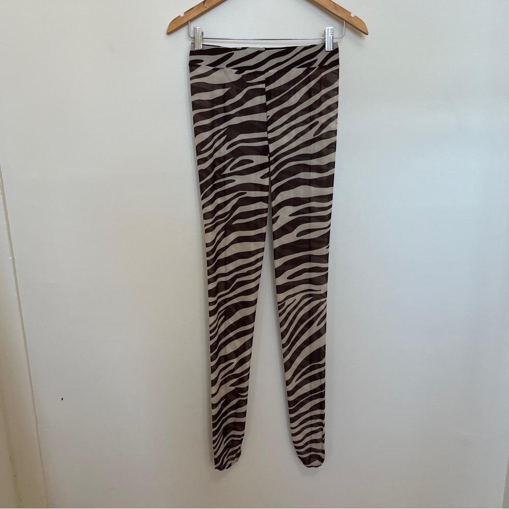 Cynthia Rowley Mesh Zebra Leggings Sheer Size M